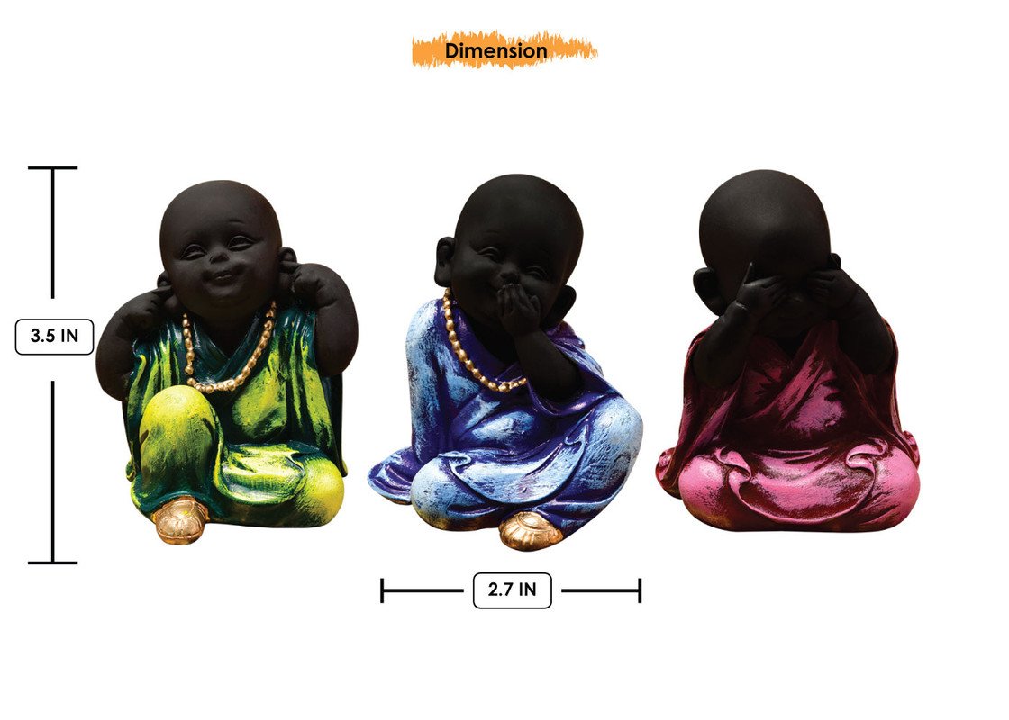 Artistic Artisan Ployresin Sitting Lord Buddha Idol Green Blue And Pink Colour Display Piece Home Decor Office Home Decor Spiritual Gift Three Pieces Luxurious Accent 4 Handcrafted Ployresin Sitting Lord Buddha Statue Green, Blue And Pink Colour Showpiece Home Decor/Office Decor/Spiritual Gift, Three Pieces - Karigaari India Aesthetic Home Decor