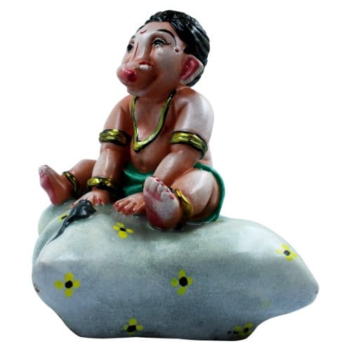 Bal Ganesha Sitting Idol Multicolor Best for Home Decor - Karigaari India Aesthetic Home Decor