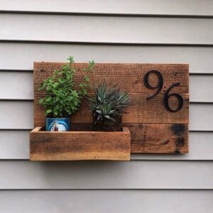 Brown Rustic  Finish Planter Number Plate for Home decor - Karigaari India Aesthetic Home Decor