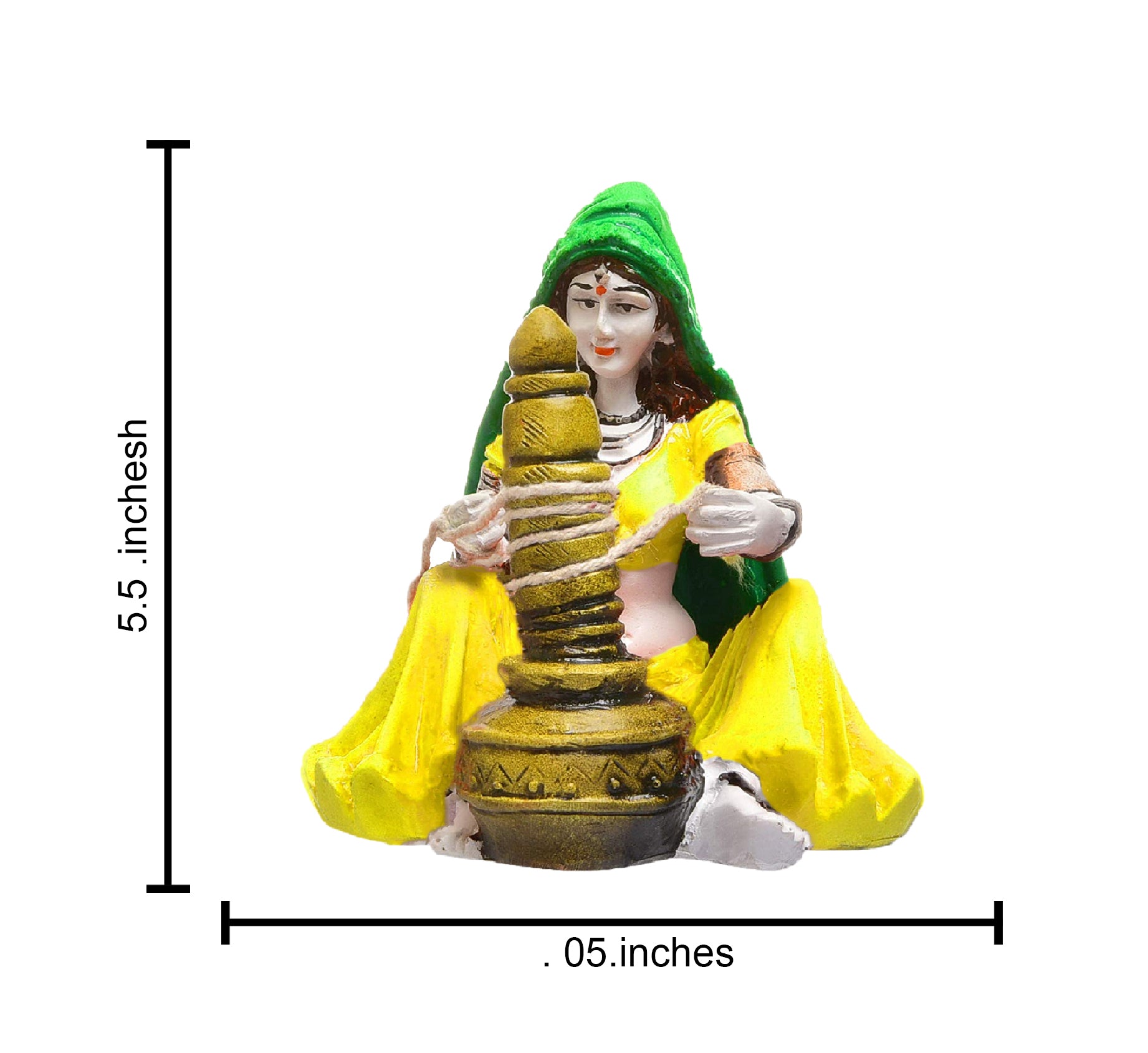 Artistic Colorful Rajasthani Woman Artisan Resin Lady With Butter Churn Figure Cultural Decoration Gift Home Decor Accent 4 Vibrant Rajasthani Woman: Handcrafted Resin Lady with Butter Churn Figurine - Cultural Decor & Gift - Karigaari India Aesthetic Home Decor