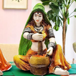 Ethnic Village Couple Resin Decor Statue - Karigaari India Aesthetic Home Decor