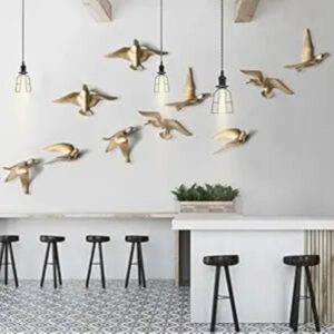 Gold Flying Birds Wall Decor Set - 10 Resin - Karigaari India Aesthetic Home Decor