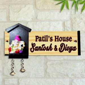 Hut Style Custom Durable Wooden Name Plate for Office Stylish Home Decor - Karigaari India Aesthetic Home Decor