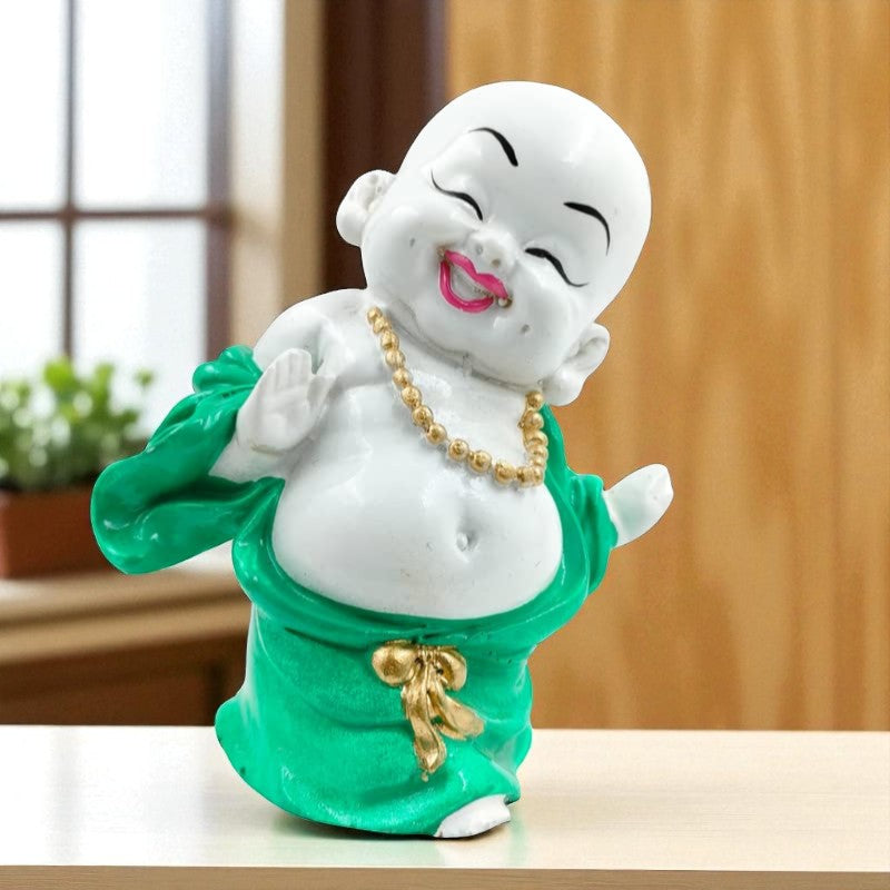 Artistic Jovial Laughing Buddha Miniature Resin Happy Buddha For Good Luck Prosperity Positive Home Decor Premium Home Decor 1
