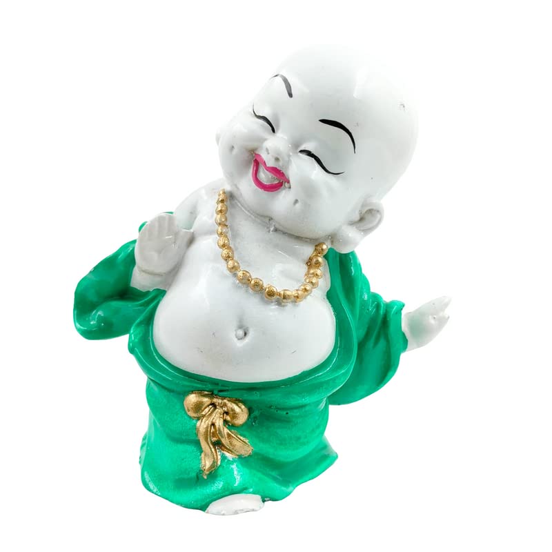 Artistic Jovial Laughing Buddha Miniature Resin Happy Buddha For Good Luck Prosperity Positive Home Decor Premium Home Decor 3