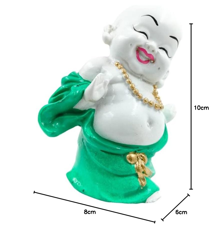 Artistic Jovial Laughing Buddha Miniature Resin Happy Buddha For Good Luck Prosperity Positive Home Decor Premium Home Decor 4