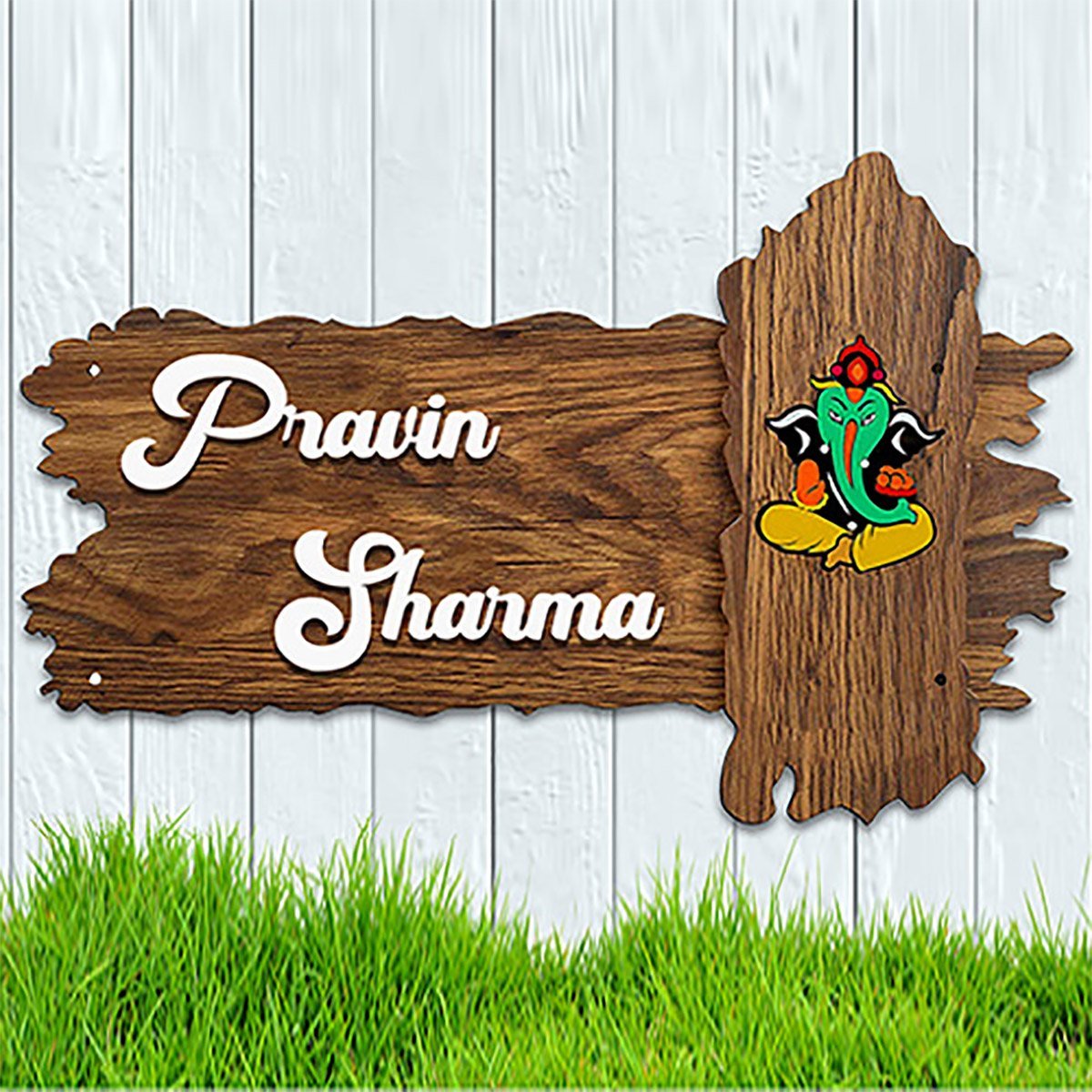 Artistic Long Lasting Trendy Timber Custom Sign For Home Office Lovely Bespoke Unique Decor Piece 1 Durable Stylish Wooden Name Plate for Home Office Beautiful Personalized - Karigaari India Aesthetic Home Decor
