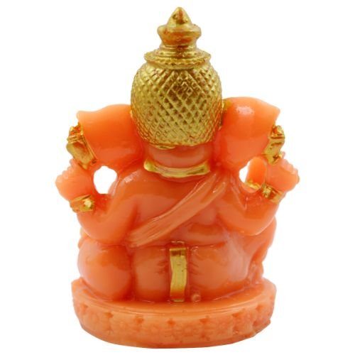 Artistic Lord Ganesha Sitting With One Leg Fold Orange Colour Figurine For Home Home Decor Premium Home Decor 6 Lord Ganesha Sitting with One Leg Fold Orange Colour Idol for Home Decor - Karigaari India Aesthetic Home Decor