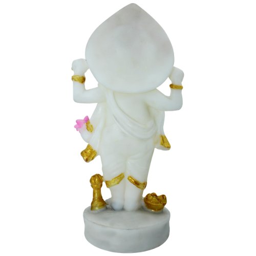 Lord Ganesha Standing Idol White Color for Home Decor - Karigaari India Aesthetic Home Decor