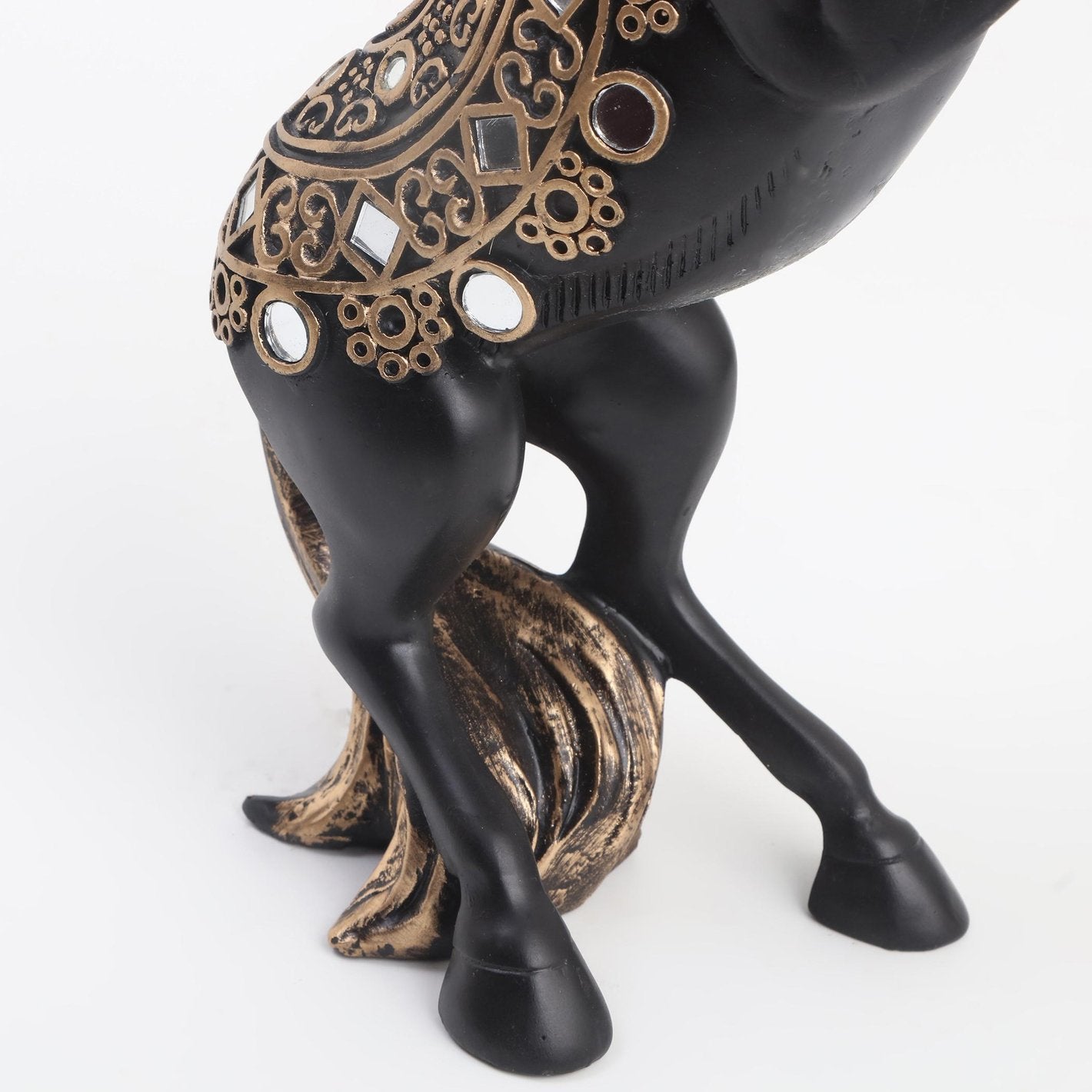 Artistic Majestic Rearing Black Horse Figurine Decorative Resin Centerpiece For Home Office And Vastu Success Symbol Luxurious Accent 3 Majestic Rearing Black Horse Statue Decorative Resin Showpiece for Home, Office, and Vastu Success Symbol - Karigaari India Aesthetic Home Decor