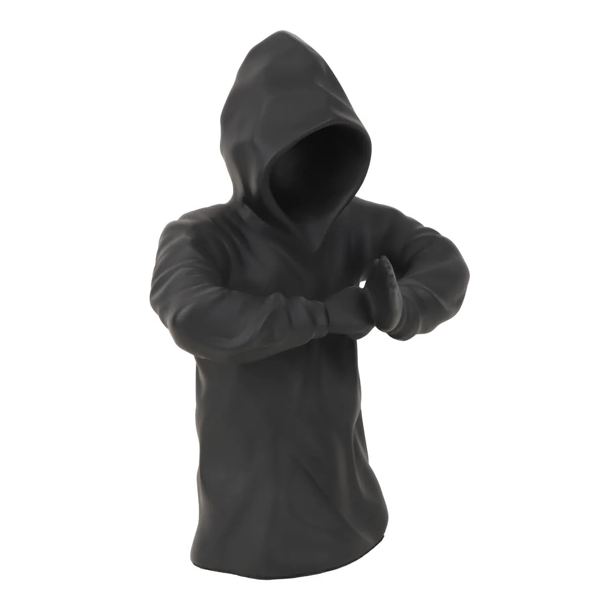 Artistic Mysterious Black Resin Hooded Faceless Man Figure Modern Contemporary Statue For Home Decor Office One Of A Kind Gifting Decorative Piece 3