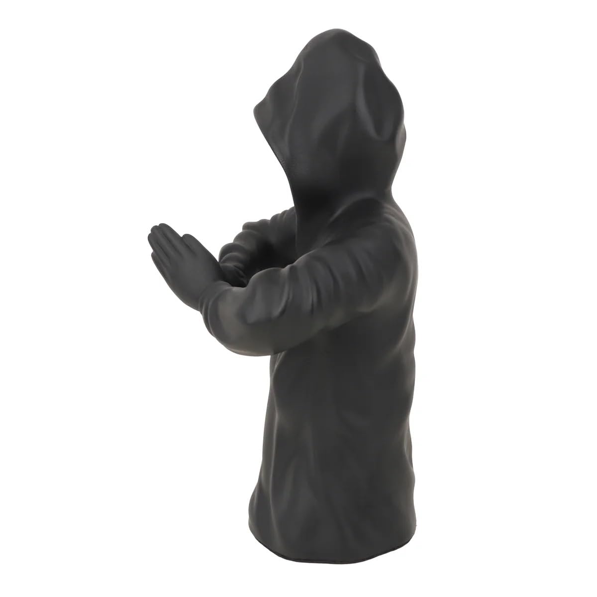 Artistic Mysterious Black Resin Hooded Faceless Man Figure Modern Contemporary Statue For Home Decor Office One Of A Kind Gifting Decorative Piece 5