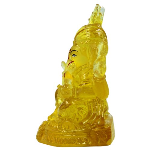 Unique Design Lord Ganesha Sitting Crystal Yellow Color Idol Best for Home Decor - Karigaari India Aesthetic Home Decor