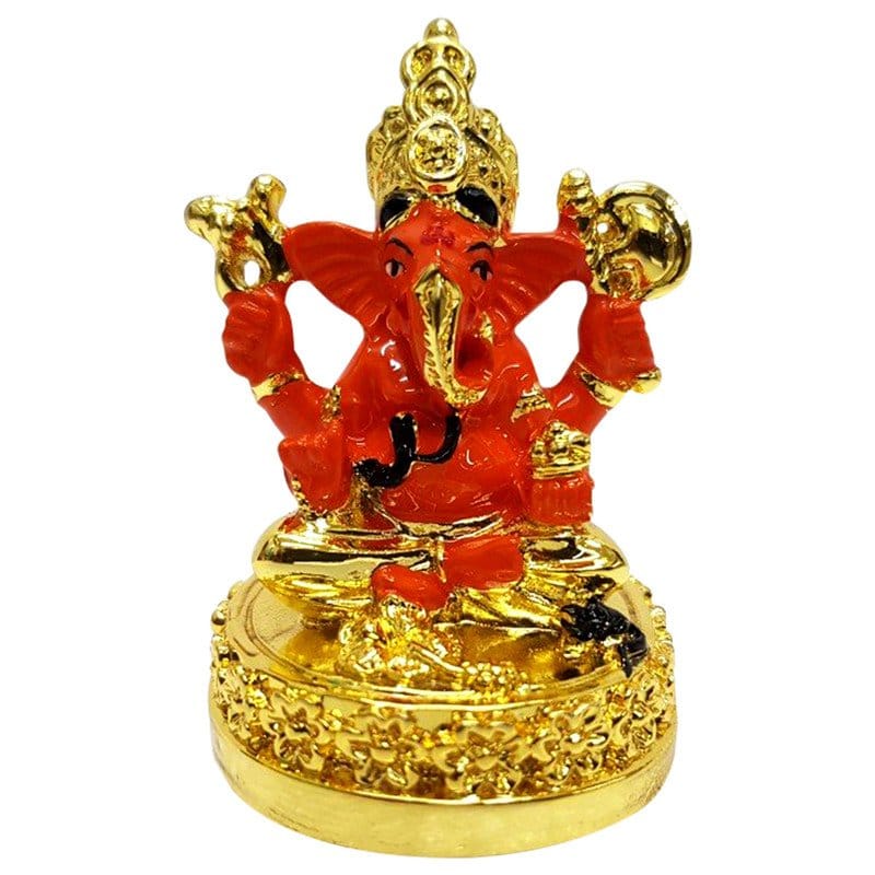 Artistic Pottery Gold Plated Ganesha Trendy For Car Dashboard Home Decoration Decorative Piece 3 Ceramic Gold Plated Ganesha Stylish for Car Dashboard & Home Decor - Karigaari India Aesthetic Home Decor