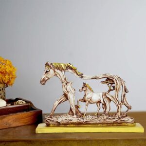 PolyResin Horse with Horse Baby on Stand Showpiece Home Decor/Office Décor - Karigaari India Aesthetic Home Decor