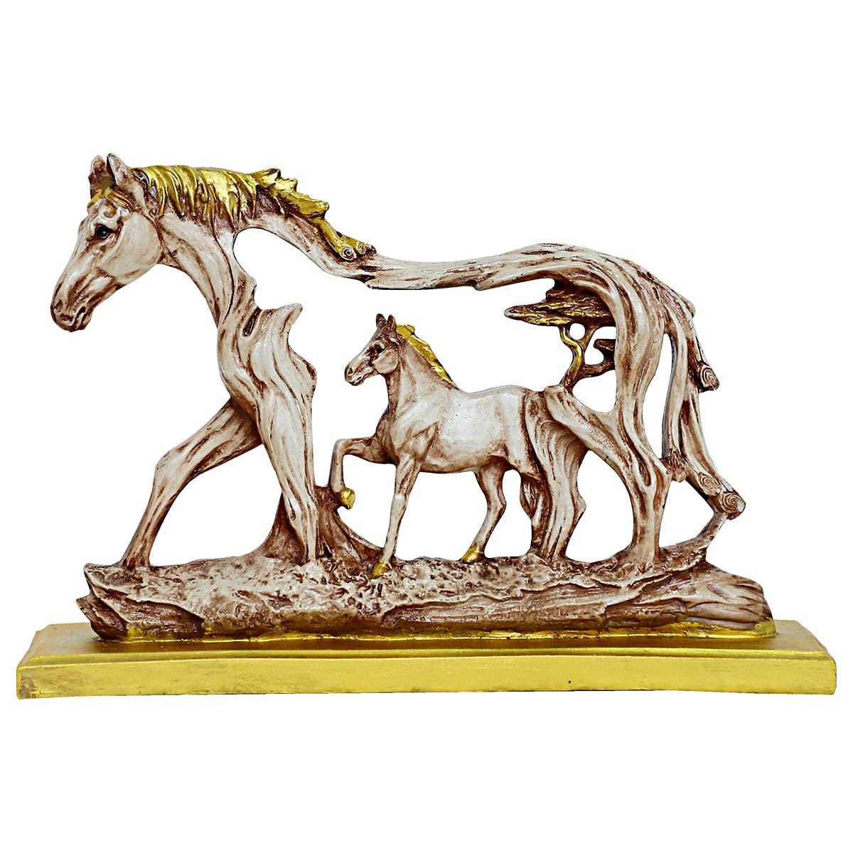 Artistic Resin Crafted Horse With Horse Baby On Holder Display Piece Home Decor Office Decor Modern Ornament 4 PolyResin Horse with Horse Baby on Stand Showpiece Home Decor/Office Décor - Karigaari India Aesthetic Home Decor