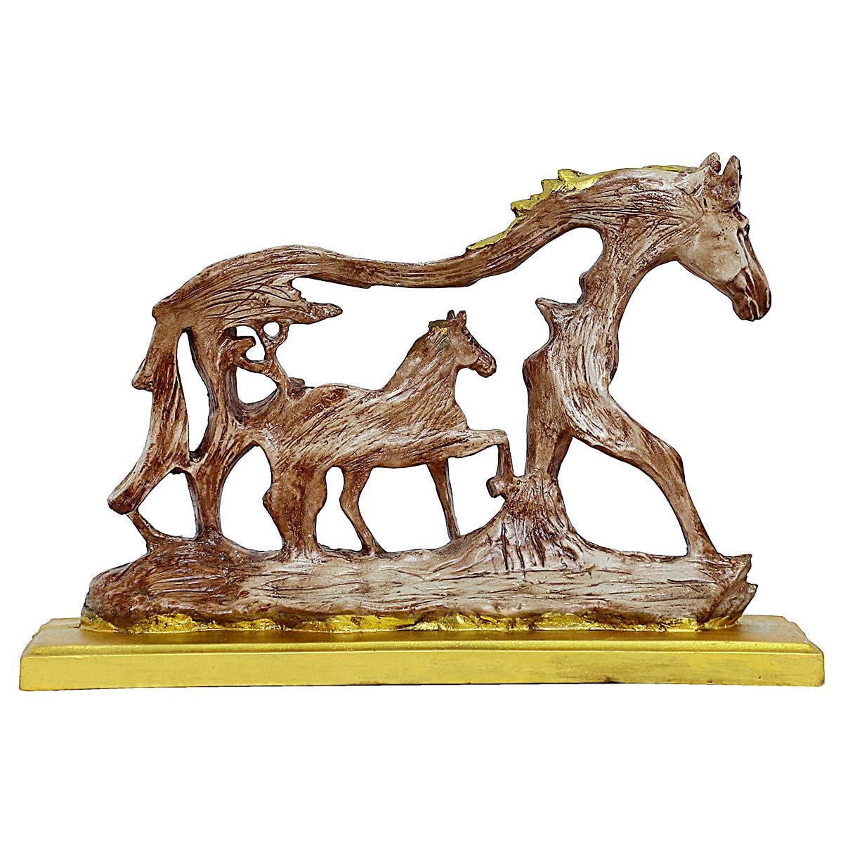 Artistic Resin Crafted Horse With Horse Baby On Holder Display Piece Home Decor Office Decor Modern Ornament 5 PolyResin Horse with Horse Baby on Stand Showpiece Home Decor/Office Décor - Karigaari India Aesthetic Home Decor