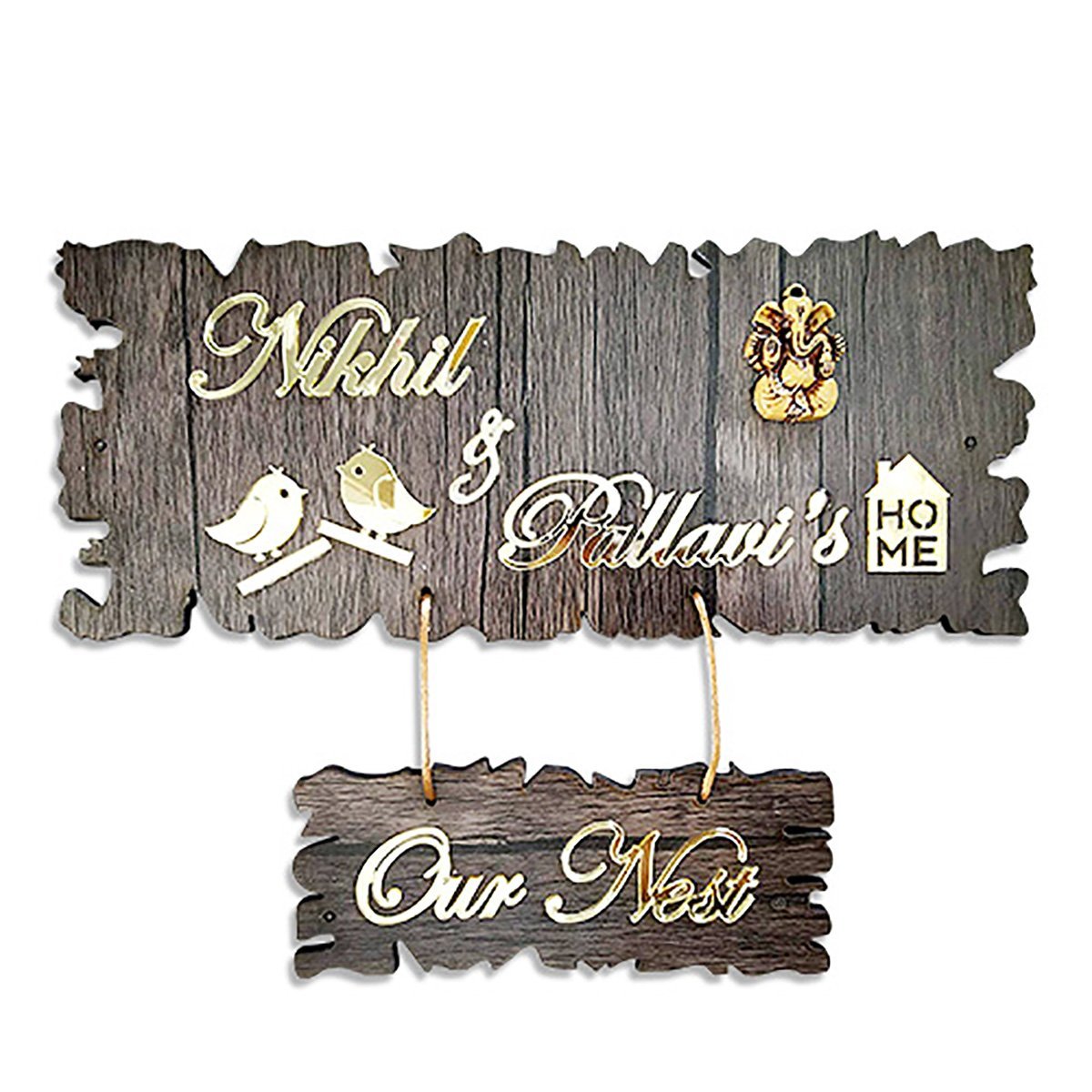 Artistic Robust Custom Sign For Office Timber Lovely Outdoor Entrance Modern Ornament 3 Sturdy Name Plate for Office Wooden Beautiful Outdoor Entrance - Karigaari India Aesthetic Home Decor