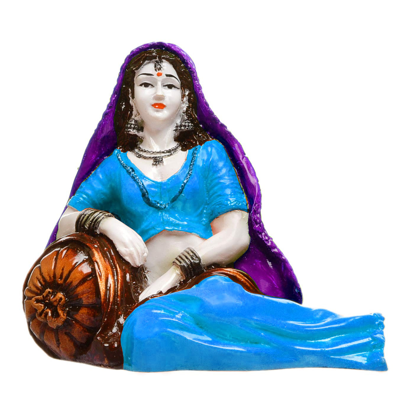 Artistic Serene Rajasthan Muse Artisan Resin Lady In Relaxed Pose Cultural Home Accent Luxurious Accent 4 Serene Rajasthan Muse: Handcrafted Resin Lady in Relaxed Pose - Cultural Home Accent - Karigaari India Aesthetic Home Decor