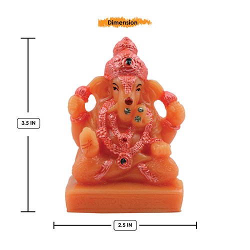 Small Lord Ganesha Sitting Idol Orange And Pink Color Best & Unique Item for Home Decor - Karigaari India Aesthetic Home Decor