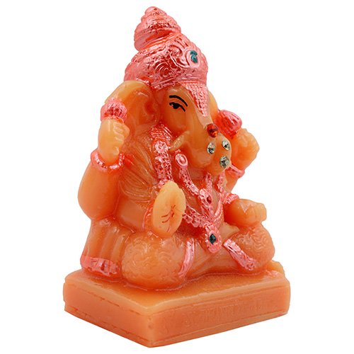 Small Lord Ganesha Sitting Idol Orange And Pink Color Best & Unique Item for Home Decor - Karigaari India Aesthetic Home Decor