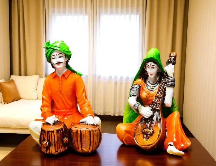 Artistic Stylish Tabla Rhythms Duo Indian Music Decoration Luxurious Accent 1 Tabla Rhythms Duo Indian Music Decor - Karigaari India Aesthetic Home Decor