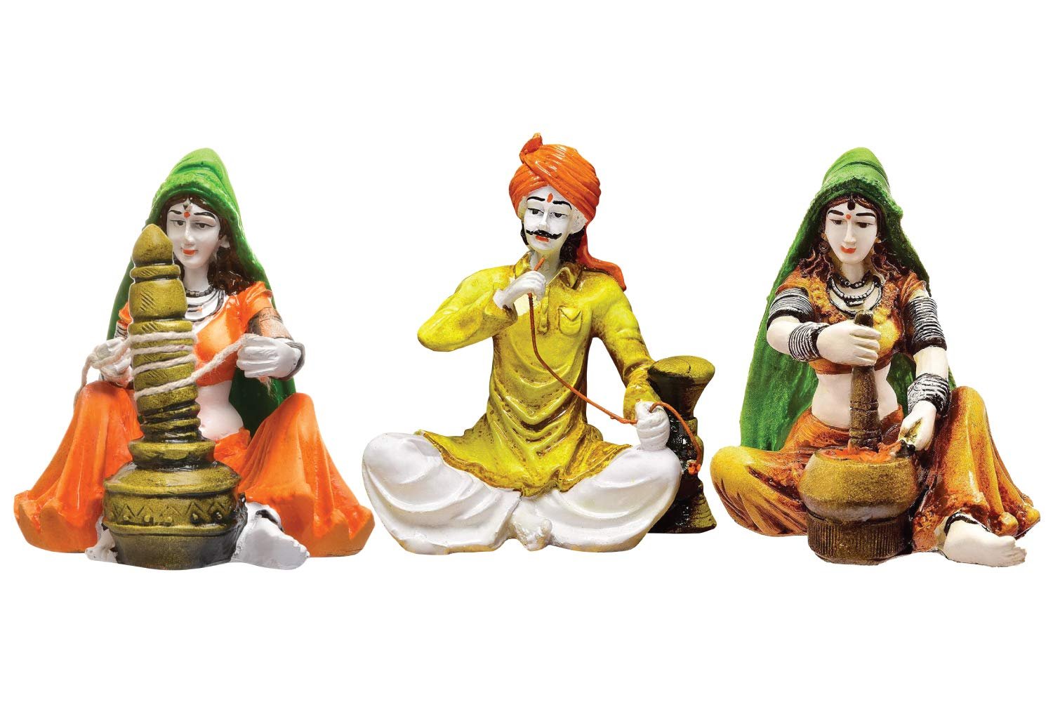 Artistic Stylish Traditions Of Rajasthani Man With Hukka Lady With Chaas Mirchi Home Decoration 4 Traditions of Rajasthani : Man with Hukka & Lady with Chaas & Mirchi - Karigaari India Aesthetic Home Decor