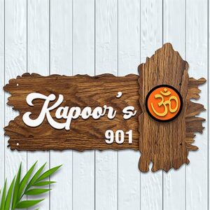 Stylish Personalized Wooden Name Plate for House Durable Beautiful Decor - Karigaari India Aesthetic Home Decor