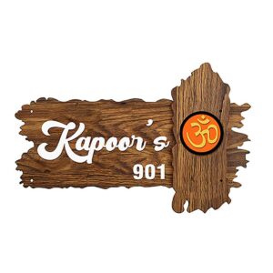 Stylish Personalized Wooden Name Plate for House Durable Beautiful Decor - Karigaari India Aesthetic Home Decor