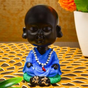 Handcrafted Ployresin Lord Buddha Statue Dark Blue Sitting, Meditating  Showpiece Home Decor/Office Decor/Spiritual Gift - Karigaari India Aesthetic Home Decor