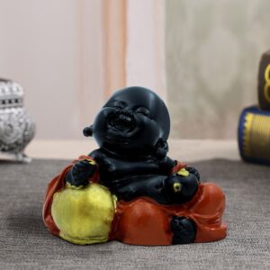 Handcrafted Ployresin Lord Buddha Sitting Statue Showpiece Home Decor/Office Decor/Spiritual Gift, Multicolour - Karigaari India Aesthetic Home Decor