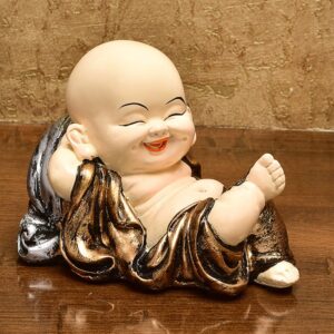 Handcrafted Ployresin Lord Buddha Sleeping Golden Colour Statue Showpiece Home Decor/Office Decor/Spiritual Gift - Karigaari India Aesthetic Home Decor