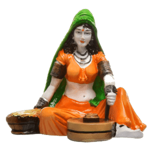 Handcrafted Rajasthani Lady Making Chakki Polyesine Idol Showpiece for Home Decor - Karigaari India Aesthetic Home Decor