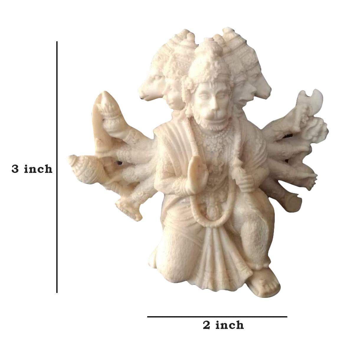 Chic Beautifully Artisan Stone Panchmukhi Hanuman Ji Figurine For Car Dashboard Temple Idol Decor Piece Size 3 Inch White Decorative Piece 5 Beautifully Handcrafted Marble Panchmukhi Hanuman Ji Idol for Car Dashboard, Temple Statue Showpiece-Size (3 Inch) (White) - Karigaari India Aesthetic Home Decor