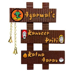 Family Stylish Custom Wooden Name Plate for Office Home Durable Beautiful Decor - Karigaari India Aesthetic Home Decor