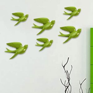 Green Flying Swallows Wall Decor Set - Resin - Karigaari India Aesthetic Home Decor