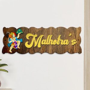 Durable Custom Wooden Name Plate for House Beautiful Sturdy Decor - Karigaari India Aesthetic Home Decor