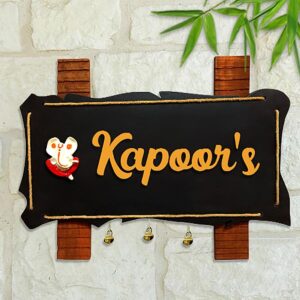 Durable Beautiful Wooden Name Plate for House Custom Sturdy - Karigaari India Aesthetic Home Decor