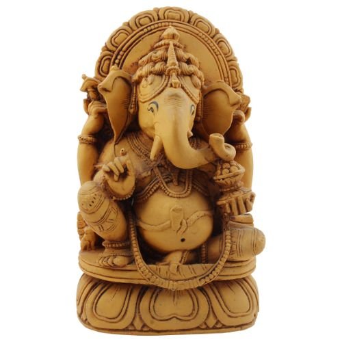 Chic Lord Ganesha Sitting On Sihashan Brown Color Statue For Home Decoration Modern Ornament 2 Lord Ganesha Sitting On Sihashan Brown Color Idol for Home Decor - Karigaari India Aesthetic Home Decor