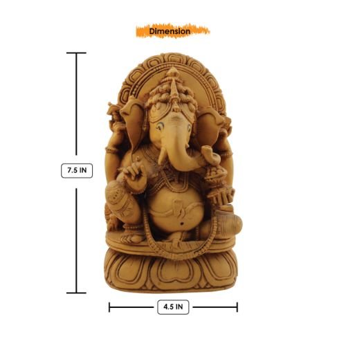 Chic Lord Ganesha Sitting On Sihashan Brown Color Statue For Home Decoration Modern Ornament 3 Lord Ganesha Sitting On Sihashan Brown Color Idol for Home Decor - Karigaari India Aesthetic Home Decor