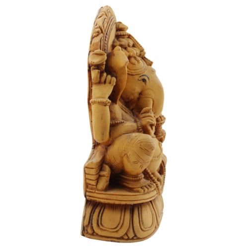 Chic Lord Ganesha Sitting On Sihashan Brown Color Statue For Home Decoration Modern Ornament 5 Lord Ganesha Sitting On Sihashan Brown Color Idol for Home Decor - Karigaari India Aesthetic Home Decor