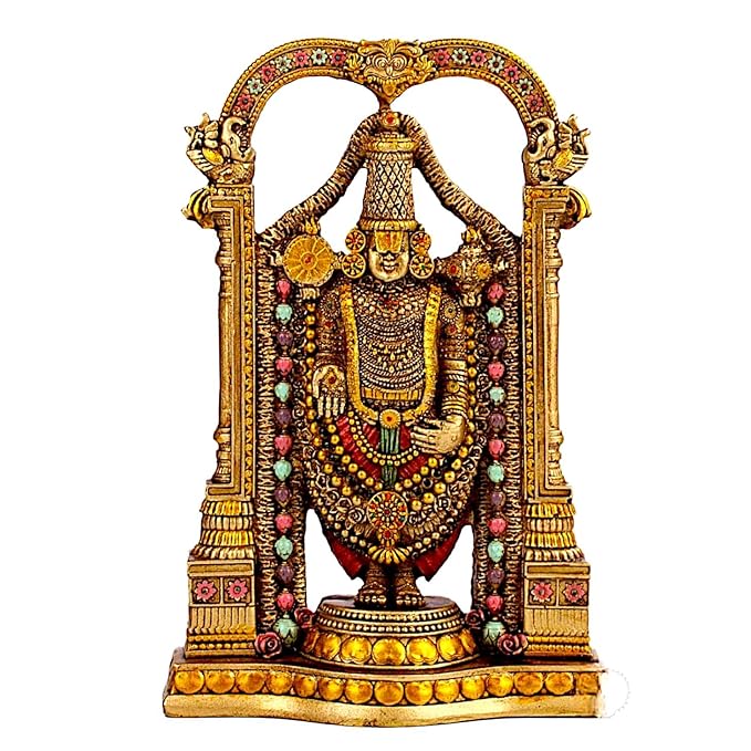Chic Lord Venkateshwara Resin Figure Balaji Figure Decorative Piece 3 Lord Venkateshwara Resin Statue - Balaji Idol - Karigaari India Aesthetic Home Decor