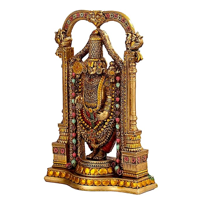 Chic Lord Venkateshwara Resin Figure Balaji Figure Decorative Piece 5 Lord Venkateshwara Resin Statue - Balaji Idol - Karigaari India Aesthetic Home Decor