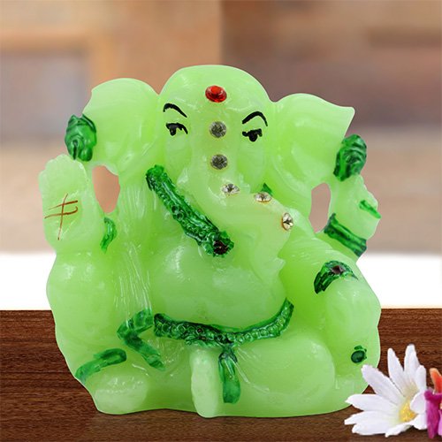 Chic One Of A Kind Design Small Lord Ganesha Sitting Figure Crystal Green Color With Dark Green Ornaments Best For Home Home Decor Modern Ornament 1 Unique Design Small Lord Ganesha Sitting Idol Crystal Green Color With Dark Green Ornaments Best for Home Decor - Karigaari India Aesthetic Home Decor