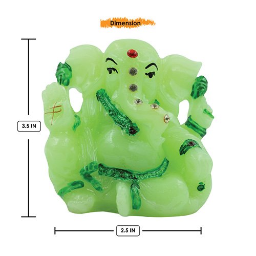 Chic One Of A Kind Design Small Lord Ganesha Sitting Figure Crystal Green Color With Dark Green Ornaments Best For Home Home Decor Modern Ornament 3 Unique Design Small Lord Ganesha Sitting Idol Crystal Green Color With Dark Green Ornaments Best for Home Decor - Karigaari India Aesthetic Home Decor
