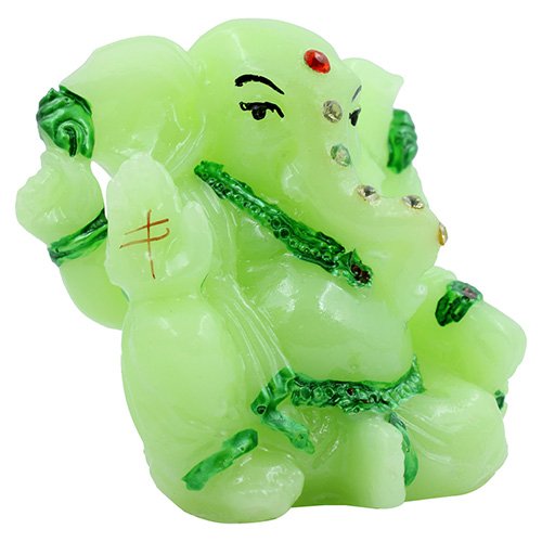 Chic One Of A Kind Design Small Lord Ganesha Sitting Figure Crystal Green Color With Dark Green Ornaments Best For Home Home Decor Modern Ornament 4 Unique Design Small Lord Ganesha Sitting Idol Crystal Green Color With Dark Green Ornaments Best for Home Decor - Karigaari India Aesthetic Home Decor
