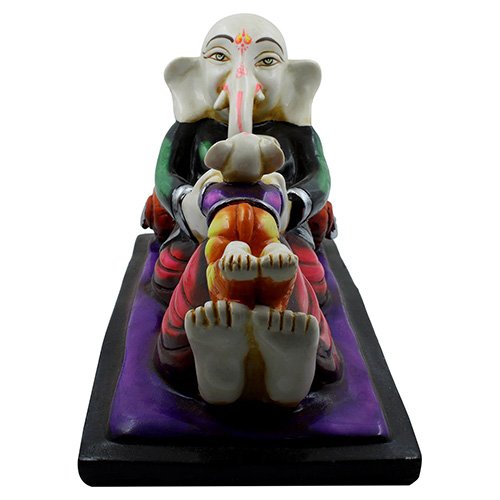Unique Little Lord Ganesha Sitting & Playing With Mouse Idol Multicolor Best for Home Decor - Karigaari India Aesthetic Home Decor
