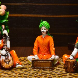 Rajasthani Musicians Ensemble Home Decor - Set of 3 - Karigaari India Aesthetic Home Decor