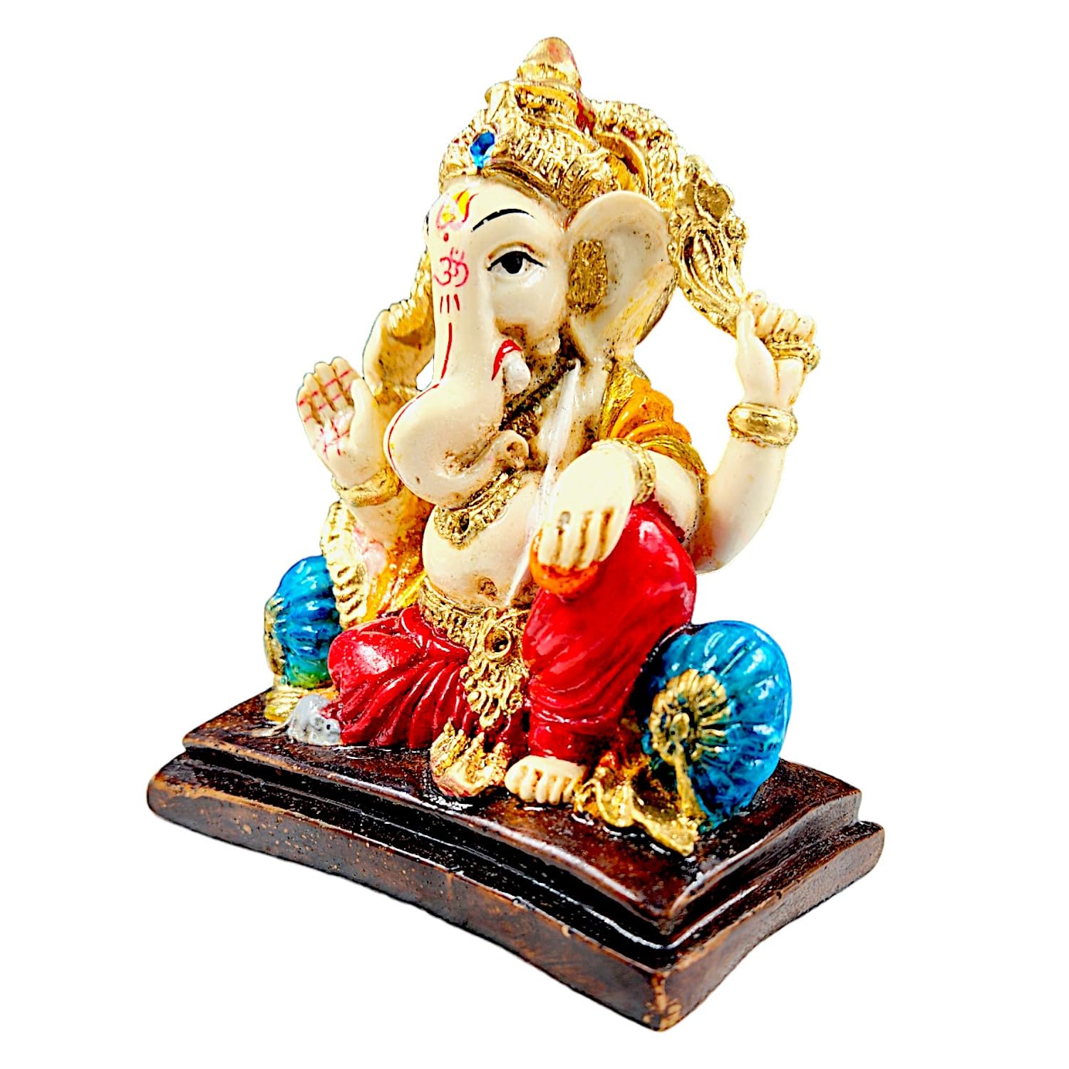 Chic Refined Lord Ganesha Figure With Ornate Base Resin Ganesh Murti For Home Temple Living Room Home Decor Lucky Gift For Prosperity Success Decorative Piece 4