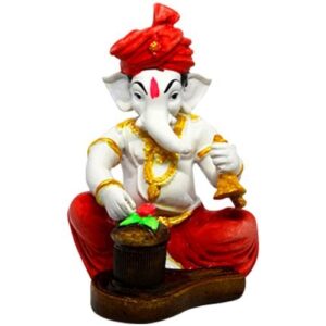 Small Lord Ganesha Idol Playing Instruments Best & Unique Design Pink Color for Home Decor - Karigaari India Aesthetic Home Decor